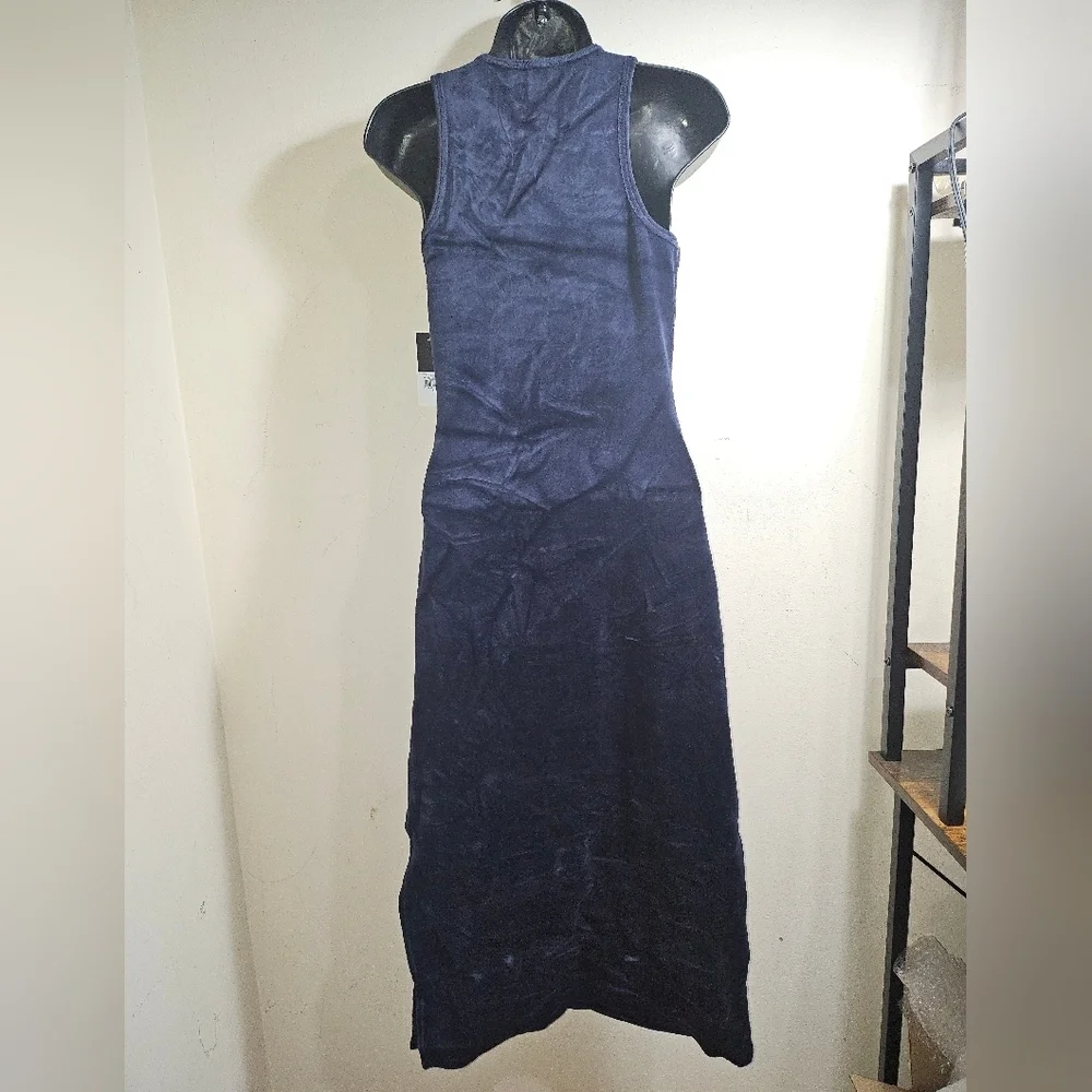 NWT Juicy Couture Velour Tank Dress Dark Blue Regal High Neck Small - Picture 5 of 9